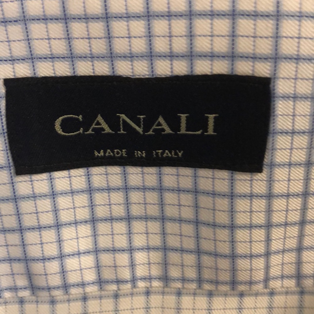 Canali 42 16.5 Blue Men’s Dress Shirt